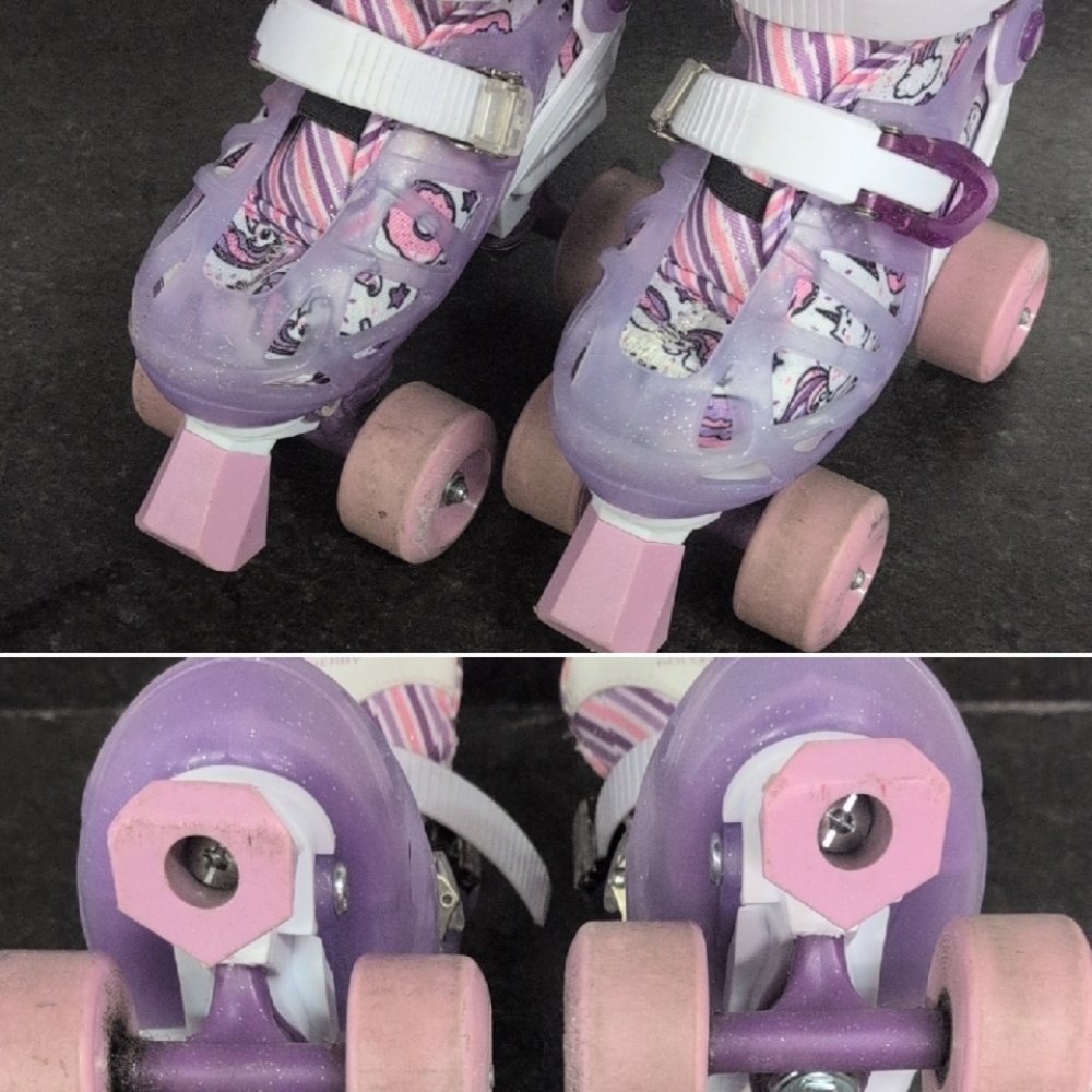 Purple and Pink Roller Skates